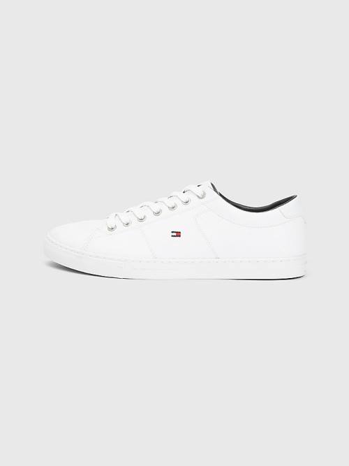 Tommy Hilfiger Essential Leather Lace-Up Moški Superge Bela | TH462CKF