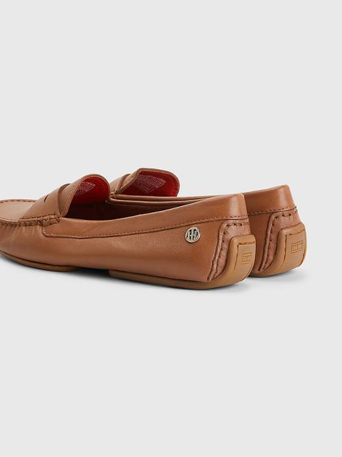 Tommy Hilfiger Essential Leather Moccasins Ženske Loafers Rjav | TH756YFL