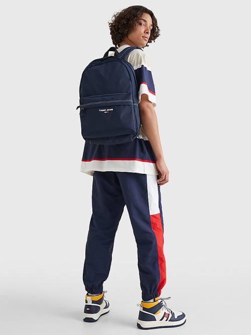 Tommy Hilfiger Essential Logo Backpack Moški Torbice Modra | TH410CDQ