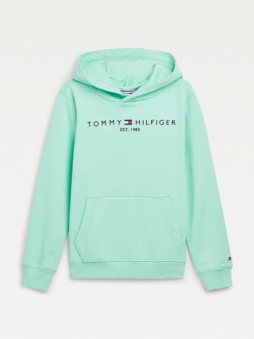 Tommy Hilfiger Essential Logo Dekleta Pulover s kapuco Zelena | TH329DLM