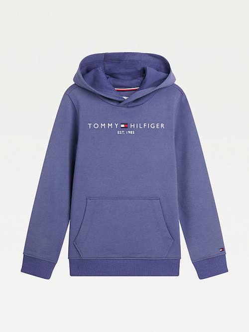 Tommy Hilfiger Essential Logo Dekleta Pulover s kapuco Modra | TH492PLG