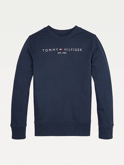 Tommy Hilfiger Essential Logo Dekleta Pulover Modra | TH580YEV