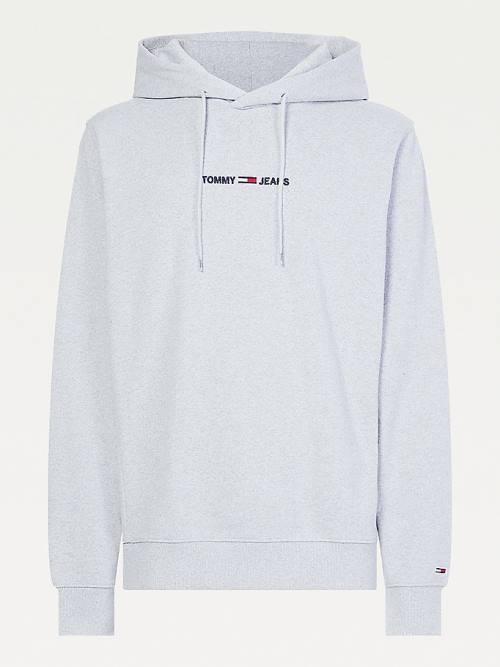 Tommy Hilfiger Essential Logo Moški Pulover s kapuco Siva | TH348KJR