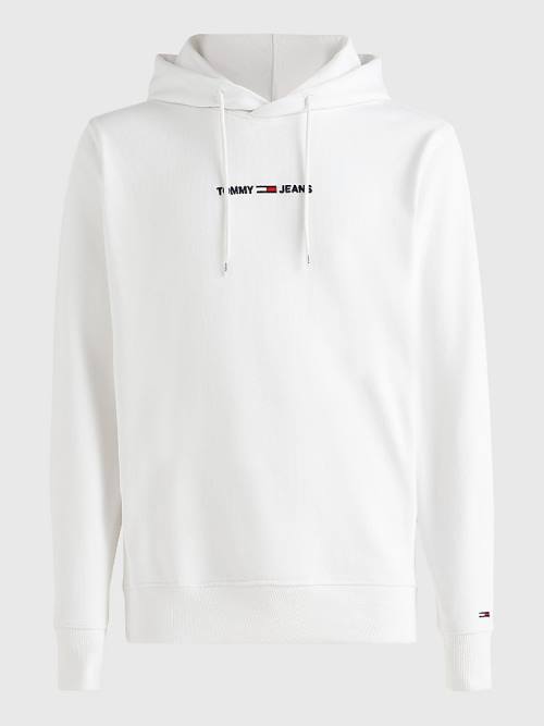 Tommy Hilfiger Essential Logo Moški Pulover s kapuco Bela | TH579LTC