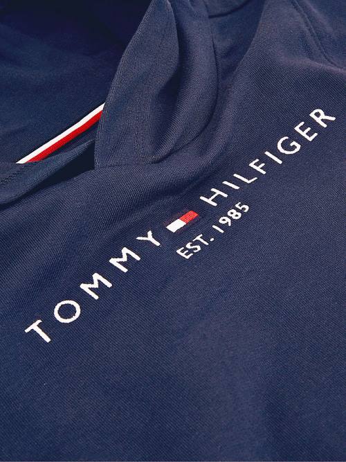 Tommy Hilfiger Essential Logo Organic Cotton Fantje Pulover s kapuco Modra | TH543PNM