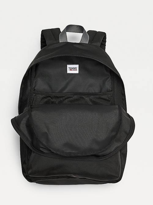 Tommy Hilfiger Essential Logo Recycled Polyester Backpack Moški Torbice Črna | TH638GEA