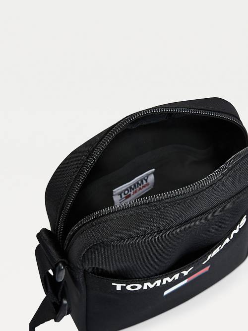 Tommy Hilfiger Essential Logo Reporter Moški Torbice Črna | TH471YKZ