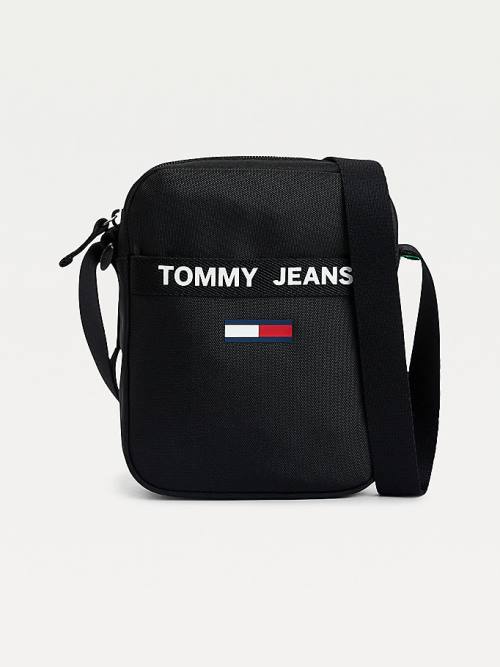 Tommy Hilfiger Essential Logo Reporter Moški Torbice Črna | TH471YKZ