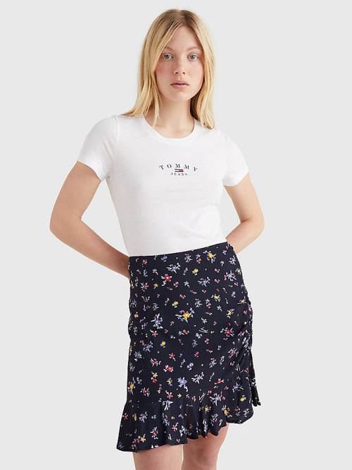 Tommy Hilfiger Essential Logo Skinny Fit Ženske Majice Bela | TH589VJW