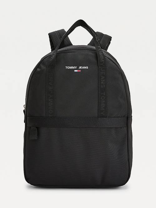 Tommy Hilfiger Essential Logo Tape Backpack Ženske Torbice Črna | TH458NYU