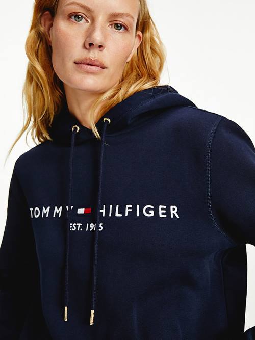 Tommy Hilfiger Essential Logo Ženske Pulover s kapuco Modra | TH416OLF