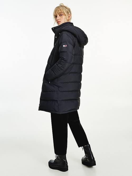 Tommy Hilfiger Essential Long Puffer Coat Ženske Jakne Črna | TH746ZHT