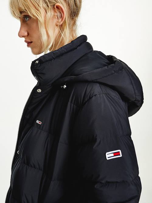 Tommy Hilfiger Essential Long Puffer Coat Ženske Jakne Črna | TH746ZHT