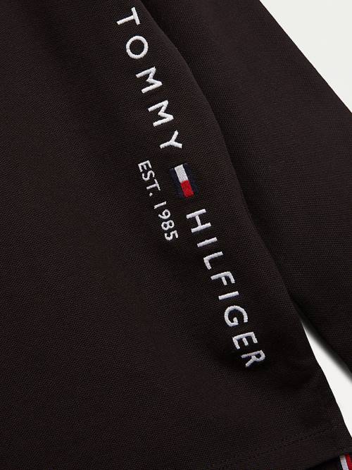 Tommy Hilfiger Essential Long Sleeve Polo Fantje Majice Črna | TH756TIN