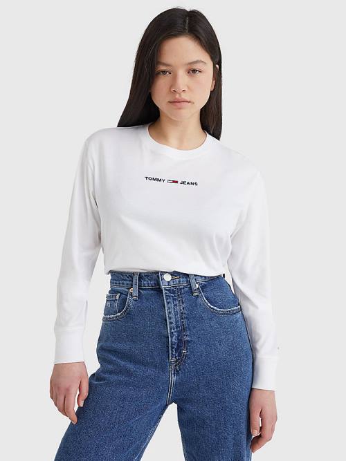 Tommy Hilfiger Essential Long Sleeve Ženske Majice Bela | TH625QBY