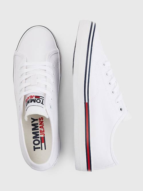 Tommy Hilfiger Essential Low-Top Canvas Ženske Superge Bela | TH634VQN