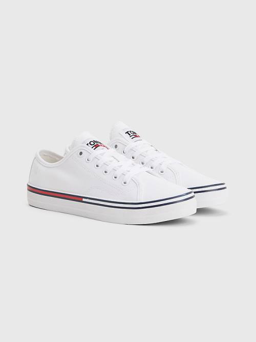 Tommy Hilfiger Essential Low-Top Canvas Ženske Superge Bela | TH634VQN