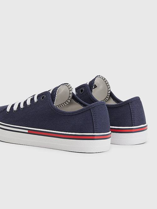 Tommy Hilfiger Essential Low-Top Canvas Ženske Superge Modra | TH847AOG