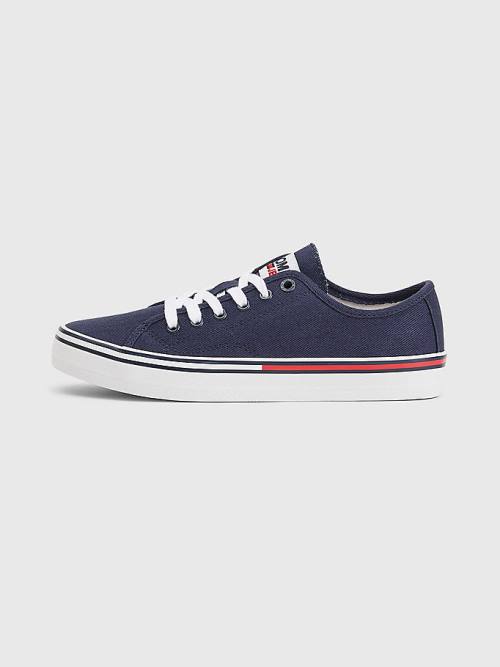 Tommy Hilfiger Essential Low-Top Canvas Ženske Superge Modra | TH847AOG