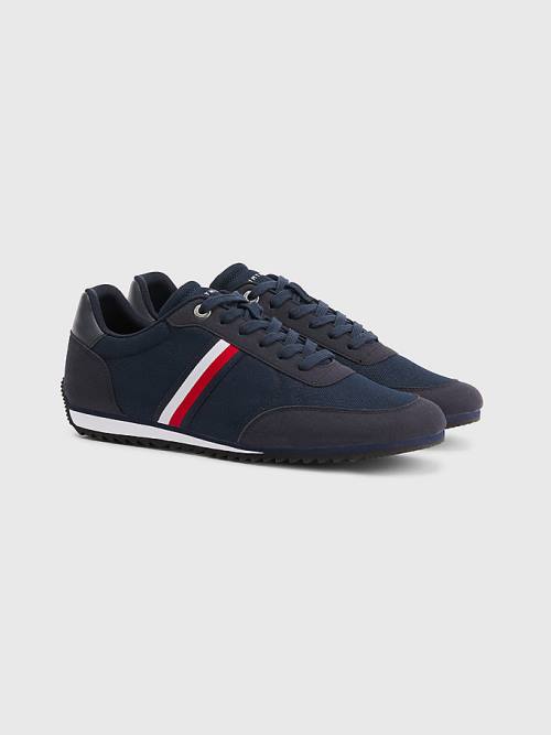 Tommy Hilfiger Essential Mesh Signature Tape Moški Superge Modra | TH516CVO