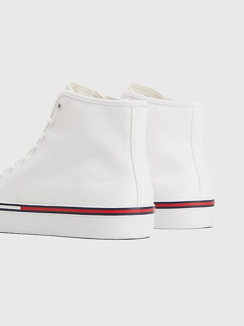 Tommy Hilfiger Essential Mid-Top Moški Superge Bela | TH124RZN