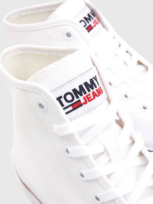 Tommy Hilfiger Essential Mid-Top Moški Superge Bela | TH124RZN