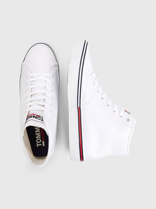 Tommy Hilfiger Essential Mid-Top Moški Superge Bela | TH124RZN