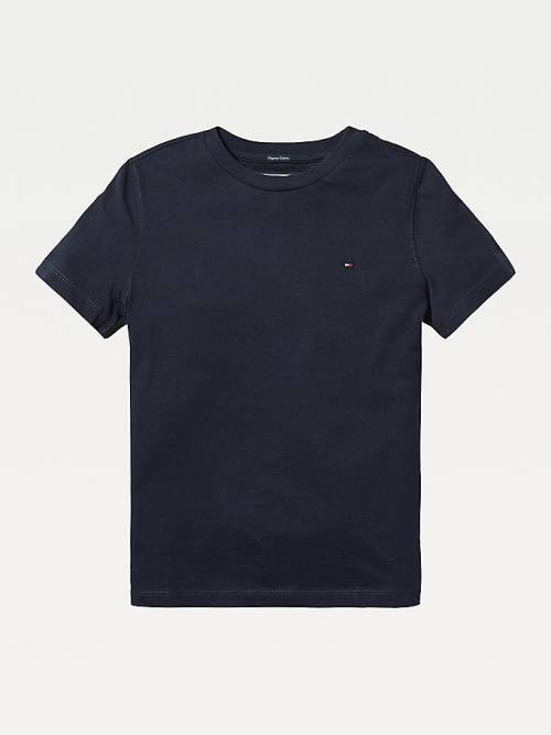 Tommy Hilfiger Essential Organic Cotton Fantje Majice Modra | TH097ZTP