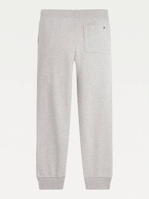 Tommy Hilfiger Essential Organic Cotton Logo Joggers Fantje Hlače Siva | TH179JSN