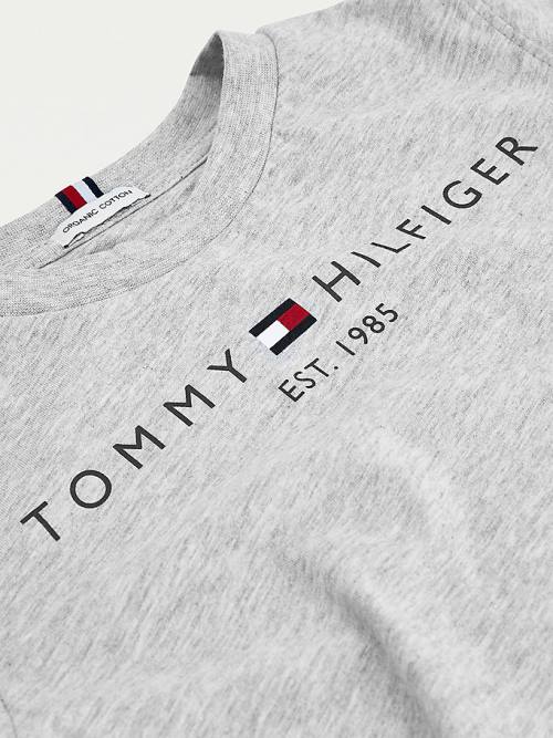 Tommy Hilfiger Essential Organic Cotton Logo Dekleta Majice Siva | TH370WYX