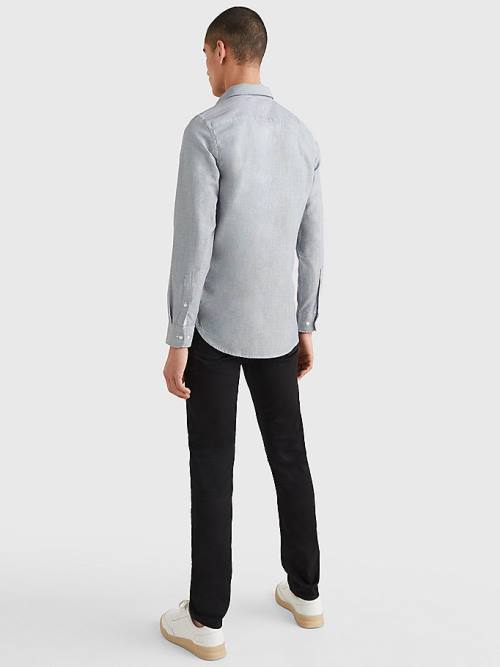 Tommy Hilfiger Essential Organic Cotton Dobby Slim Moški Srajce Modra | TH391CWZ