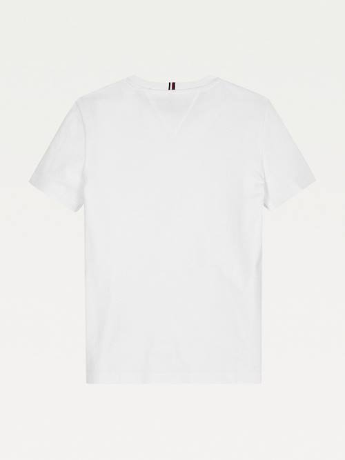 Tommy Hilfiger Essential Organic Cotton Logo Dekleta Majice Bela | TH514HRU