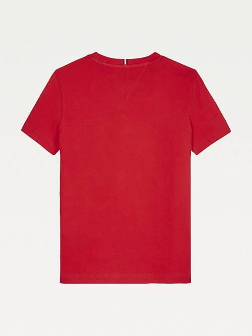 Tommy Hilfiger Essential Organic Cotton Logo Dekleta Majice Rdeča | TH526BLP