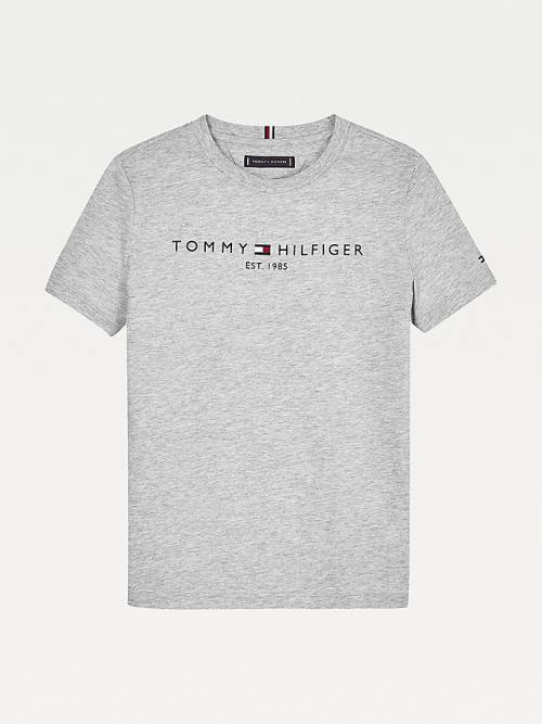 Tommy Hilfiger Essential Organic Cotton Logo Fantje Majice Siva | TH630HOK