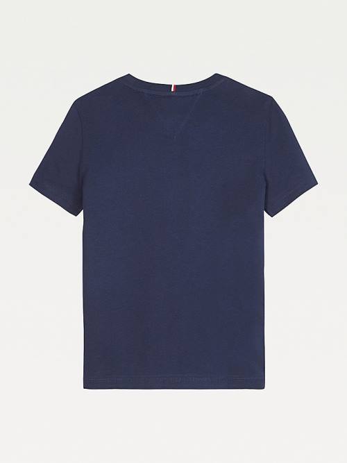 Tommy Hilfiger Essential Organic Cotton Logo Dekleta Majice Modra | TH682VLD