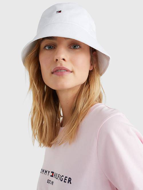 Tommy Hilfiger Essential Organic Cotton Bucket Ženske Kapa Bela | TH714FGY