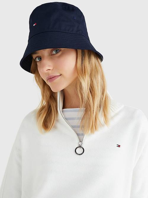 Tommy Hilfiger Essential Organic Cotton Bucket Ženske Kapa Modra | TH831OXF