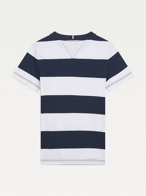 Tommy Hilfiger Essential Organic Cotton Stripe Fantje Majice Modra | TH835NXT