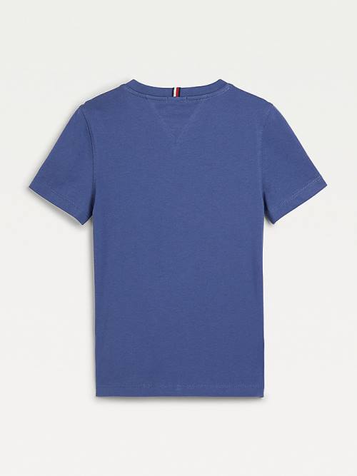 Tommy Hilfiger Essential Organic Cotton Fantje Majice Modra | TH869MPN