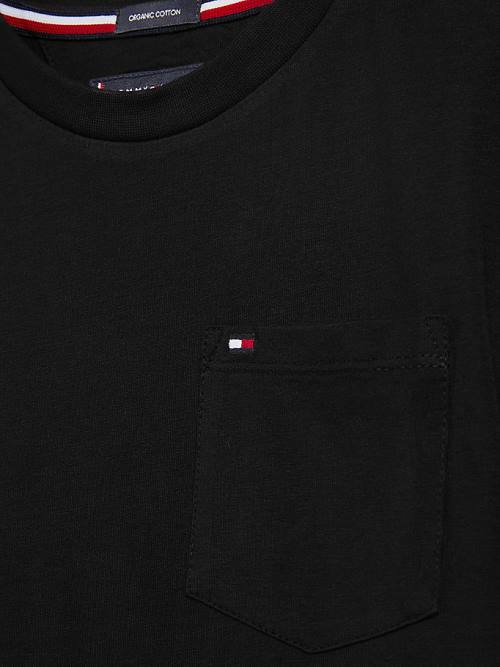 Tommy Hilfiger Essential Pocket Fantje Majice Črna | TH203KYE