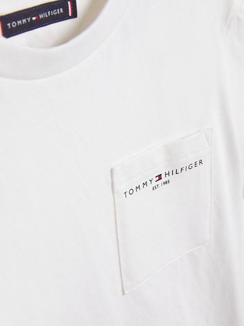 Tommy Hilfiger Essential Pocket Fantje Majice Bela | TH469RBH