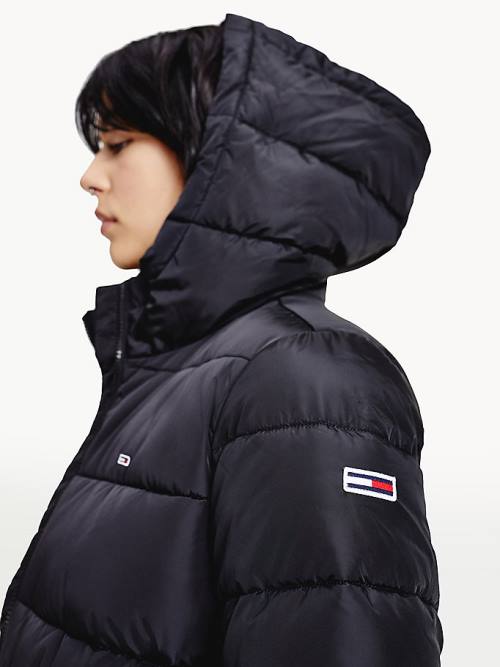 Tommy Hilfiger Essential Recycled Hooded Down Puffer Ženske Jakne Črna | TH529NUY