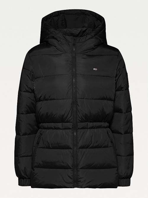 Tommy Hilfiger Essential Recycled Hooded Down Puffer Ženske Jakne Črna | TH529NUY