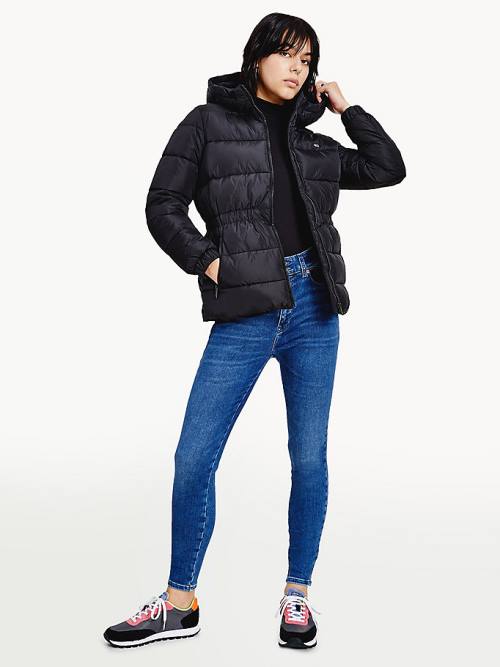 Tommy Hilfiger Essential Recycled Hooded Down Puffer Ženske Jakne Črna | TH529NUY