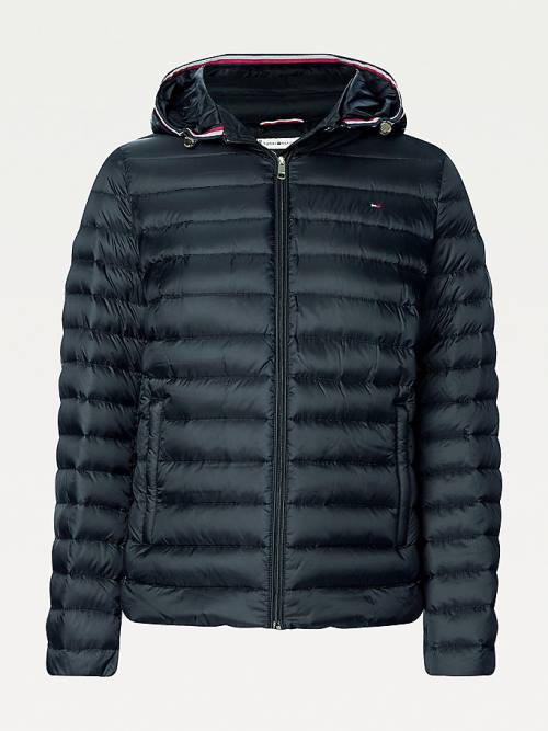 Tommy Hilfiger Essential Removable Hood Down Ženske Jakne Črna | TH398EXR