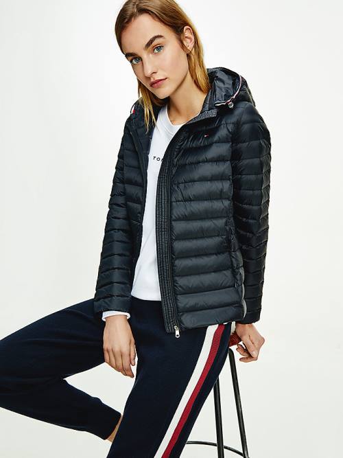 Tommy Hilfiger Essential Removable Hood Down Ženske Jakne Črna | TH398EXR