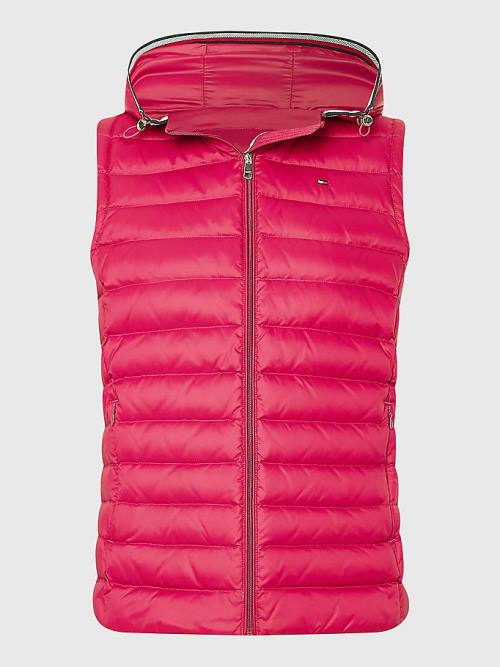 Tommy Hilfiger Essential Removable Hood Down Vest Ženske Plašč Rdeča | TH461VWH