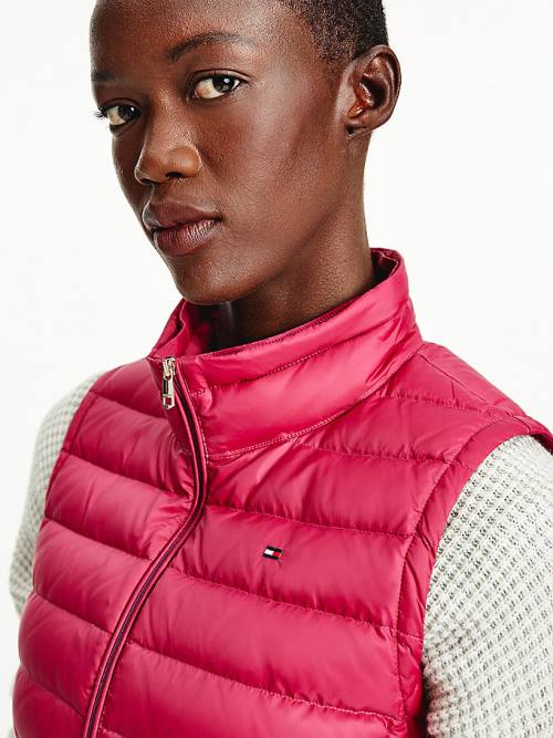 Tommy Hilfiger Essential Removable Hood Down Vest Ženske Plašč Rdeča | TH461VWH