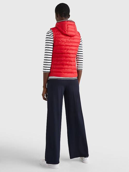 Tommy Hilfiger Essential Removable Hood Down Vest Ženske Plašč Rdeča | TH530VZY