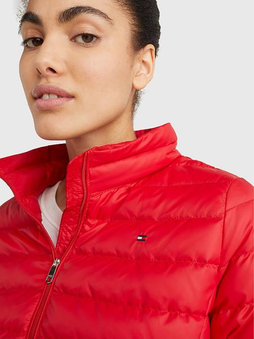 Tommy Hilfiger Essential Removable Hood Down Ženske Jakne Rdeča | TH714DXT